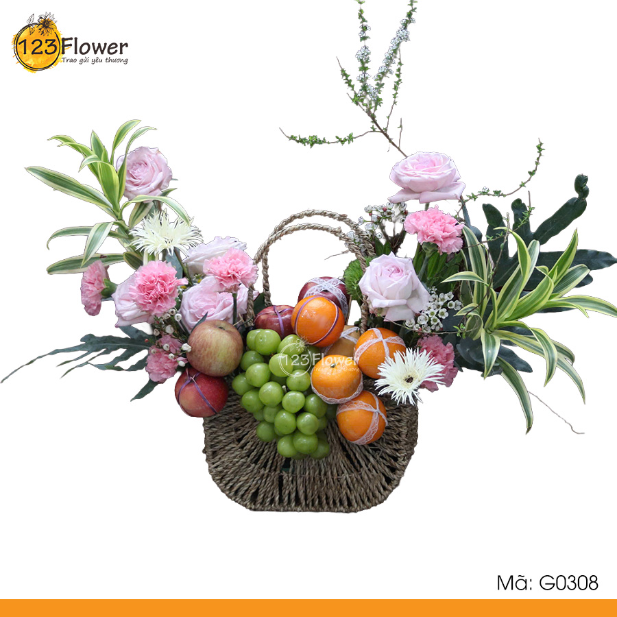 G0308 | Giỏ hoa và trái cây 308