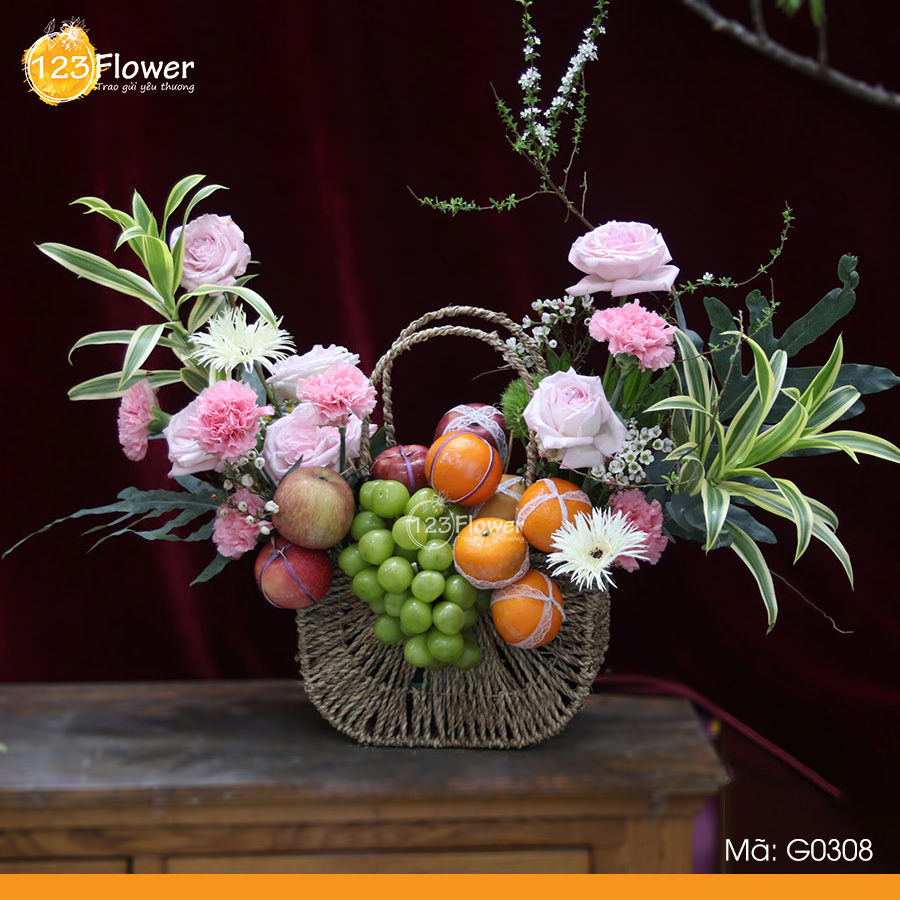 G0308 | Giỏ hoa và trái cây 308