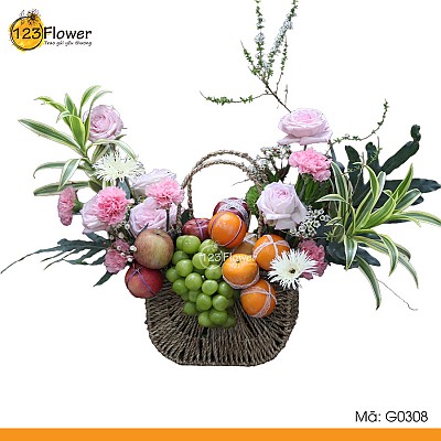 G0308 | Giỏ hoa và trái cây 308