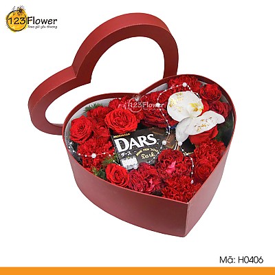 H0406 | Hộp hoa và socola 406